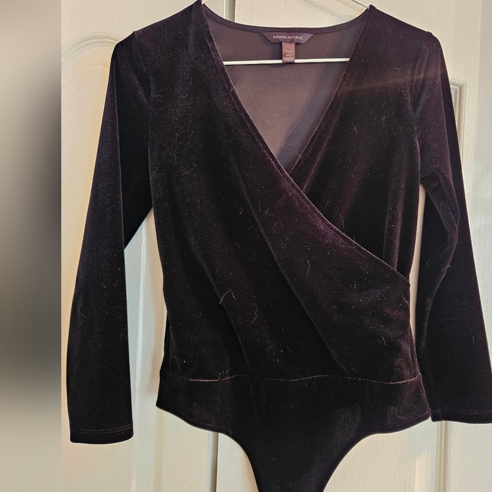 Banana Republic Black Velvet Bodysuit